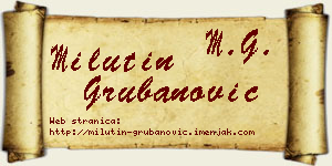 Milutin Grubanović vizit kartica